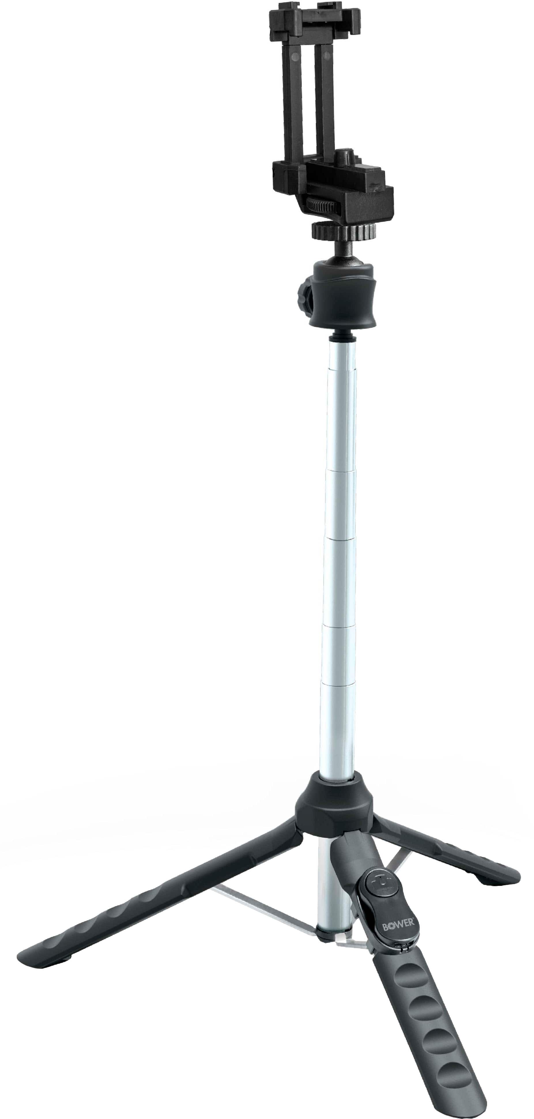 Bower Multipod Pro extended to full height with smartphone attached