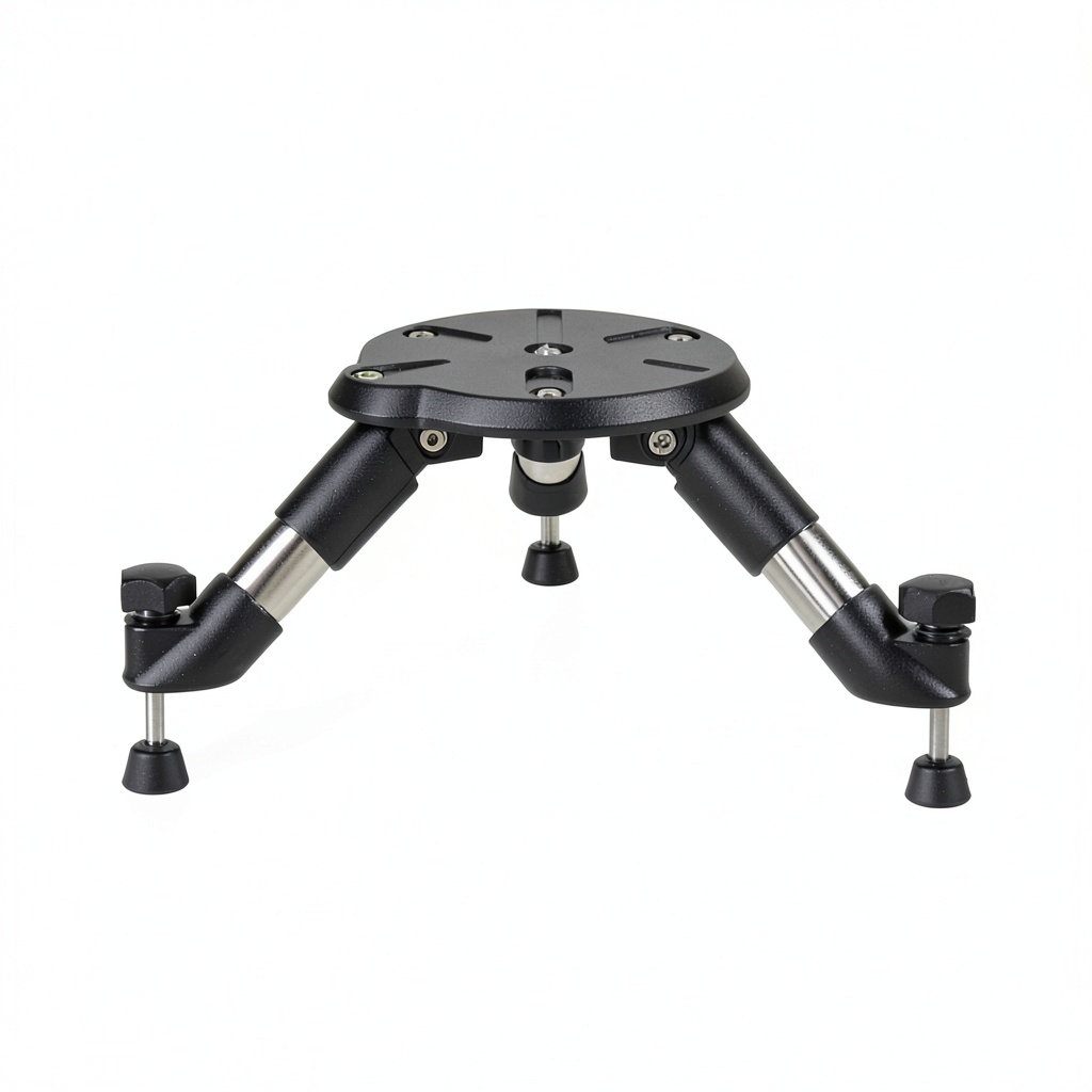 Pavo Compact Tripod Stand with telescope mounted on a wooden table