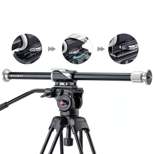 RAUBAY Tripod Extension Arm Aluminum Overhead Camera Mount-2