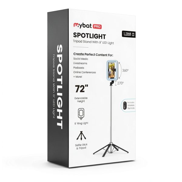 MyBat Pro Spotlight Tripod LED Ring Light Stand Content-9