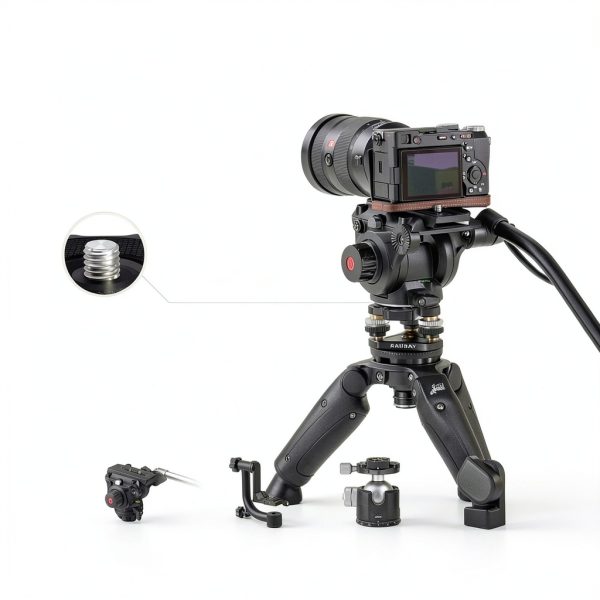 RAUBAY Tripod Leveling Base Aluminum Micro Adjustment-3