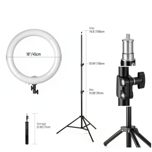 Neewer 18 Inch Ring Light Dimmable Bi Color Streaming-5