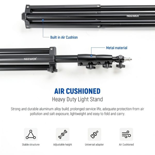 Neewer Air Cushioned Light Stand Heavy Duty Metal-7