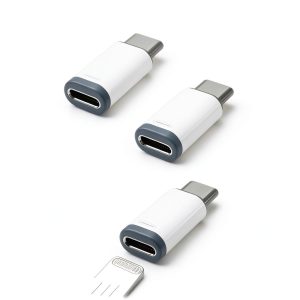 Lightning to USB C Adapter 3 Pack Charging Data Transfer-0