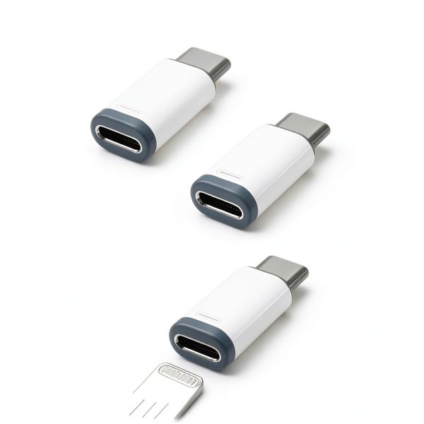 Lightning to USB C Adapter 3 Pack Charging Data Transfer-0