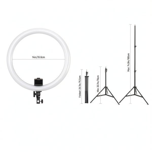 Neewer 18 Inch LED Ring Light Tripod Phone Holder Remote-5
