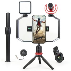 Movo iVlog3 Smartphone Video Kit with Microphone and LED-0