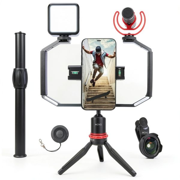 Movo iVlog3 Smartphone Video Kit with Microphone and LED-0