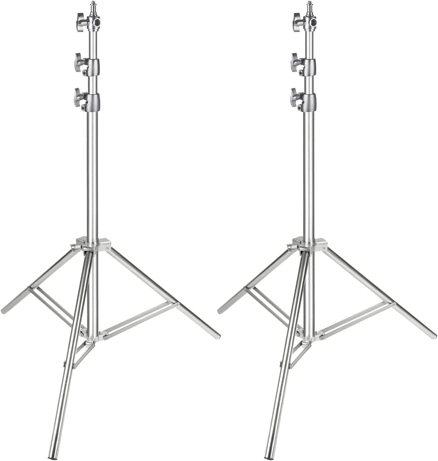 'Neewer light stand extended to full height in a studio setting'