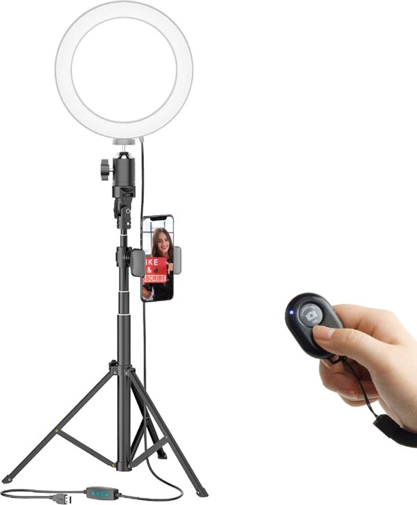 Bower Ring Light Selfie Studio 8 Inch Swivel Dimmable-1