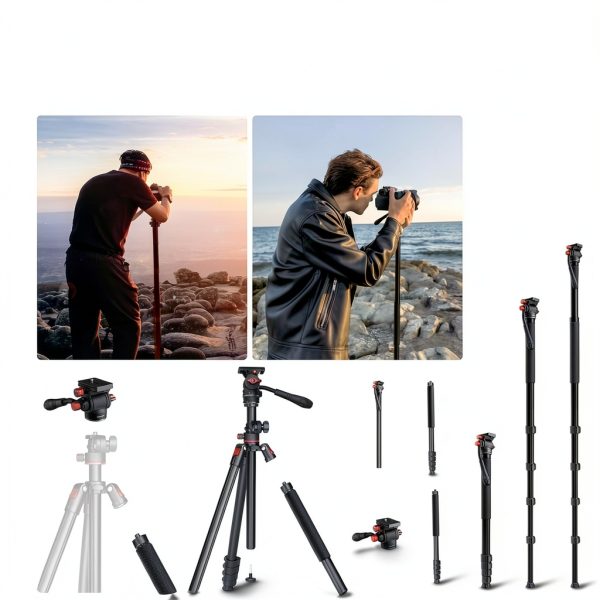 Neewer Basics Tripod Monopod Metal Fluid Head DSLR Camera-4