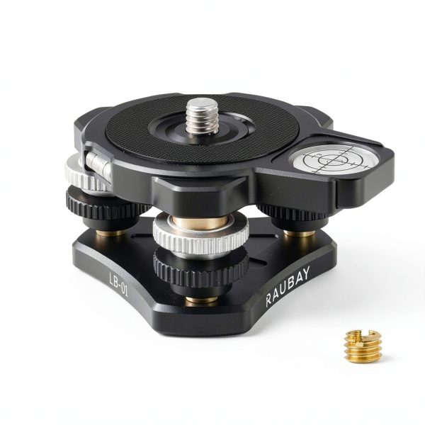 RAUBAY Tripod Leveling Base Aluminum Micro Adjustment-0