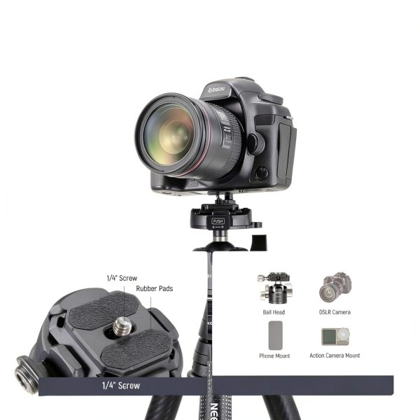 Neewer LT34 Carbon Fiber Travel Tripod with Ball Head-5