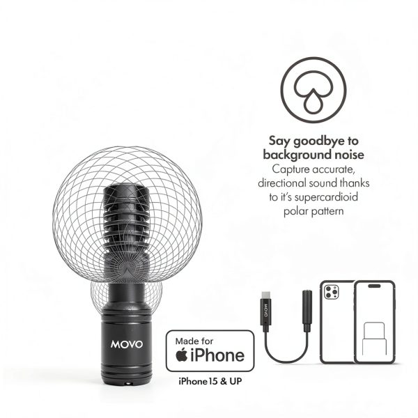 Movo iVlog1 Smartphone Video Kit with Microphone and LED-3