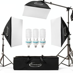 ShowMaven Softbox Lighting Kit 135W Studio Photography-0