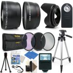 Vivitar Camera Accessory Bundle Tripod Filters Flash Black-0