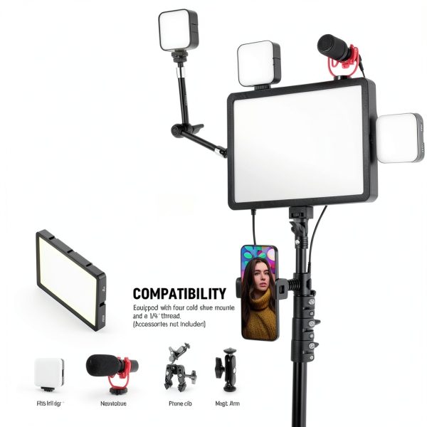 Neewer Basics LED Video Light Bi Color Dimmable Streaming-4
