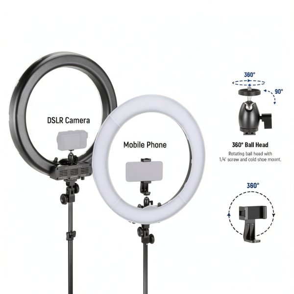 Neewer 18 Inch Ring Light Dimmable Bi Color Streaming-6
