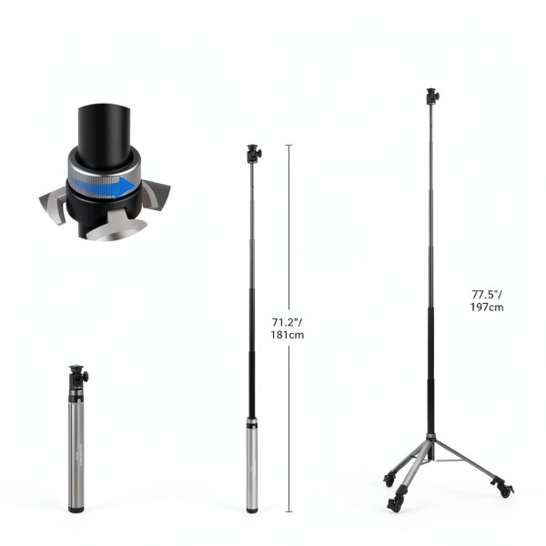 Neewer Basics Rolling Light Stand Aluminum Alloy Tripod-2