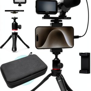 Movo USB-C Vlogging Kit Smartphone Microphone LED Light-0