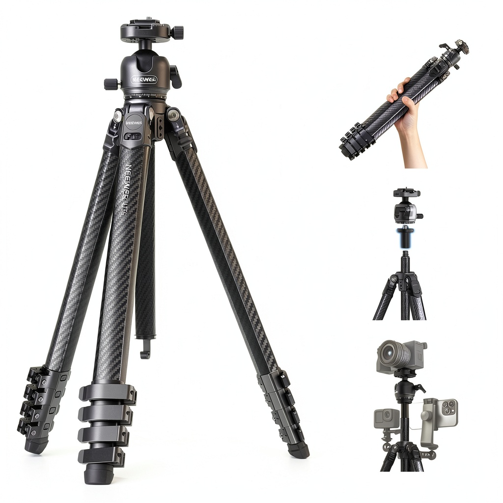 Neewer LITETRIP LT38 tripod folded in storage bag showing compact size