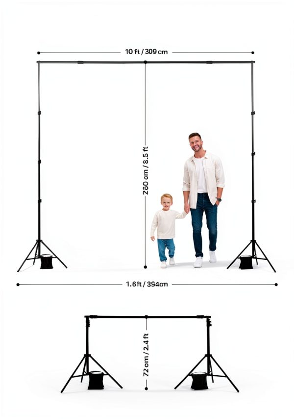 Heavy Duty Backdrop Stand Adjustable Photography Studio-2