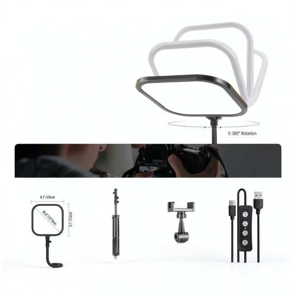 Neewer LED Video Light Panel Bi Color Dimmable Streaming Kit-6