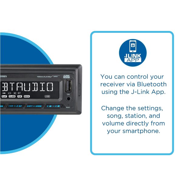Jensen MPR210 Single DIN Stereo Bluetooth LCD Voice-4
