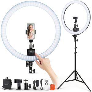 Neewer 18 Inch LED Ring Light Tripod Phone Holder Remote-0