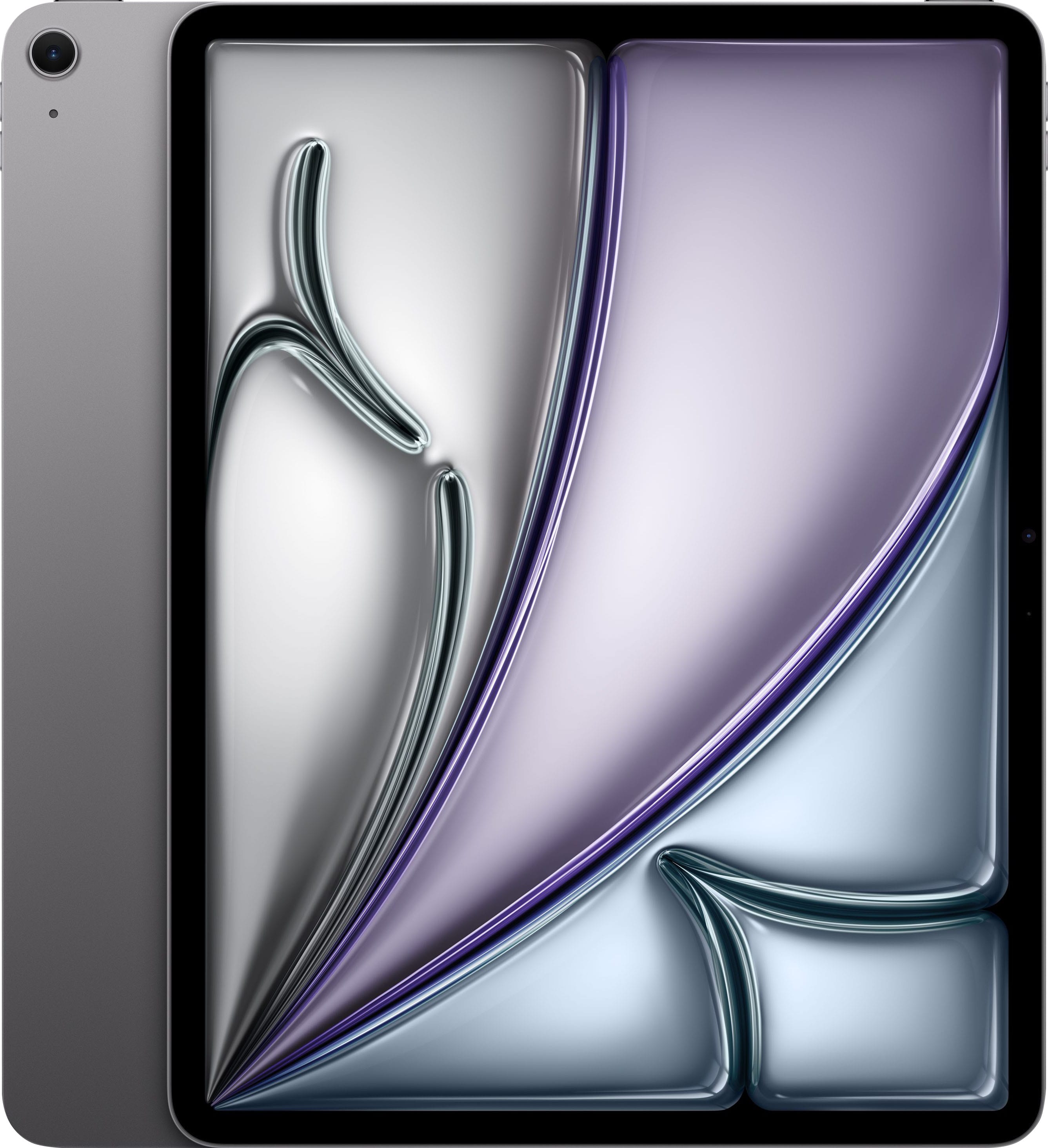 Installing Apple iPad Air M3 Chip 13 Inch Wi Fi 256GB Space Gray on a wooden desk