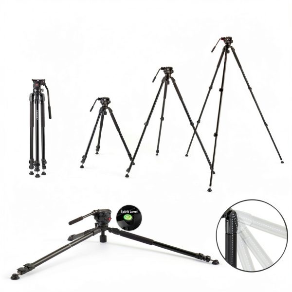 RAUBAY DV-3 Tripod Professional Fluid Head Camera Support-3