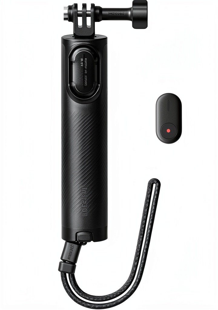 Insta360 Mini 2-in-1 Tripod extended as a selfie stick in an outdoor setting
