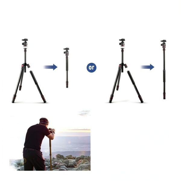 Neewer Carbon Fiber Camera Tripod Monopod 360 Ball Head-5