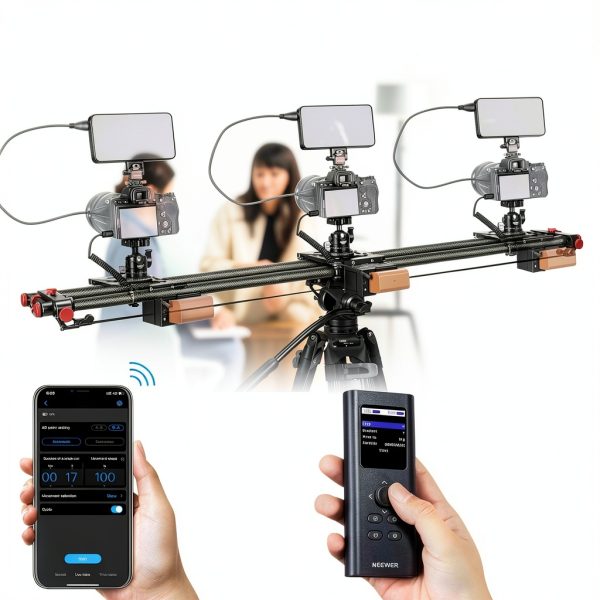 Neewer Motorized Camera Slider Carbon Fiber App Control ER1-2