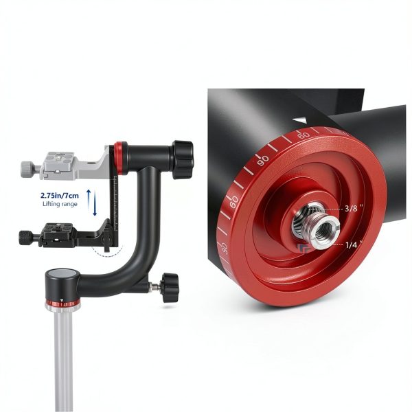 Neewer Gimbal Tripod Head Aluminum Alloy 360 Panning for-4