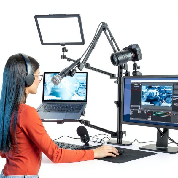 Neewer Overhead Camera Stand Desk Mount Rig 4 Boom Arms-7
