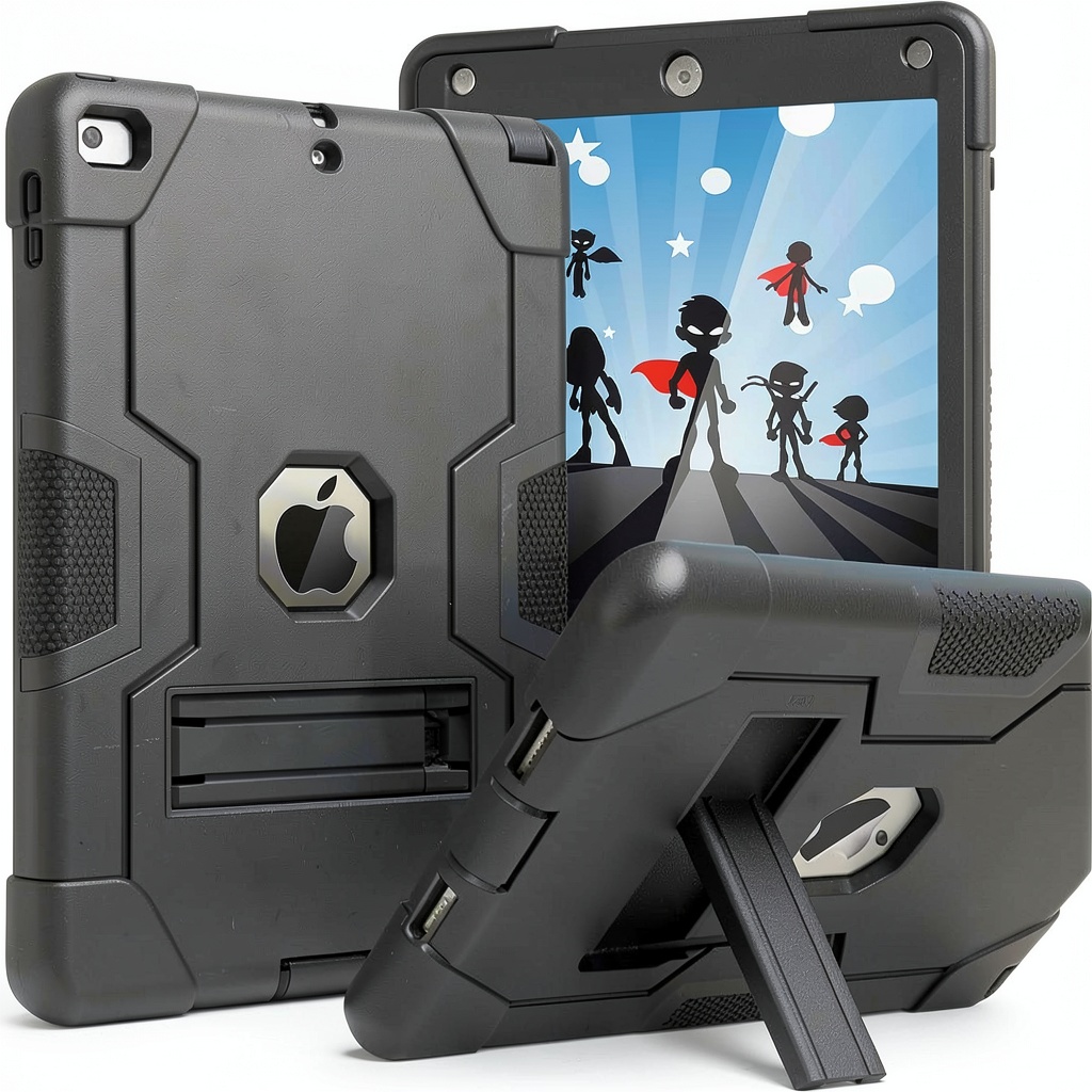 Entronix iPad Air case showing raised edges and kickstand