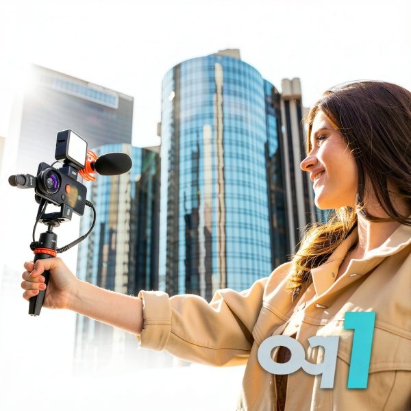 Movo iVlog1 Smartphone Video Kit with Microphone and LED-2