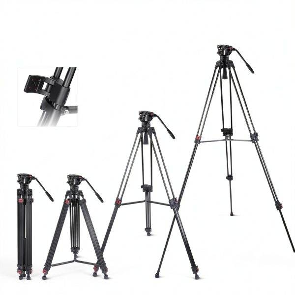 Neewer TP74 Video Tripod Fluid Head Aluminum Heavy Duty-1