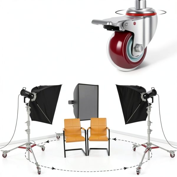 Neewer Heavy Duty Stainless Steel Light Stand with Casters-6