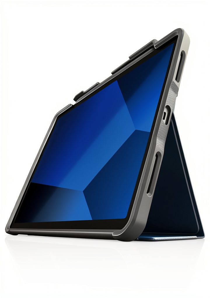 STM Rugged Plus iPad case showing drop protection and Apple Pencil charging