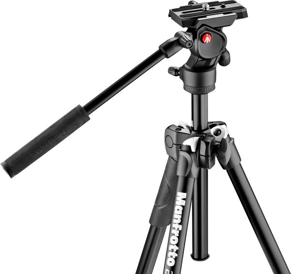 Manfrotto Aluminum Tripod Fluid Video Head Camera Balancing-1
