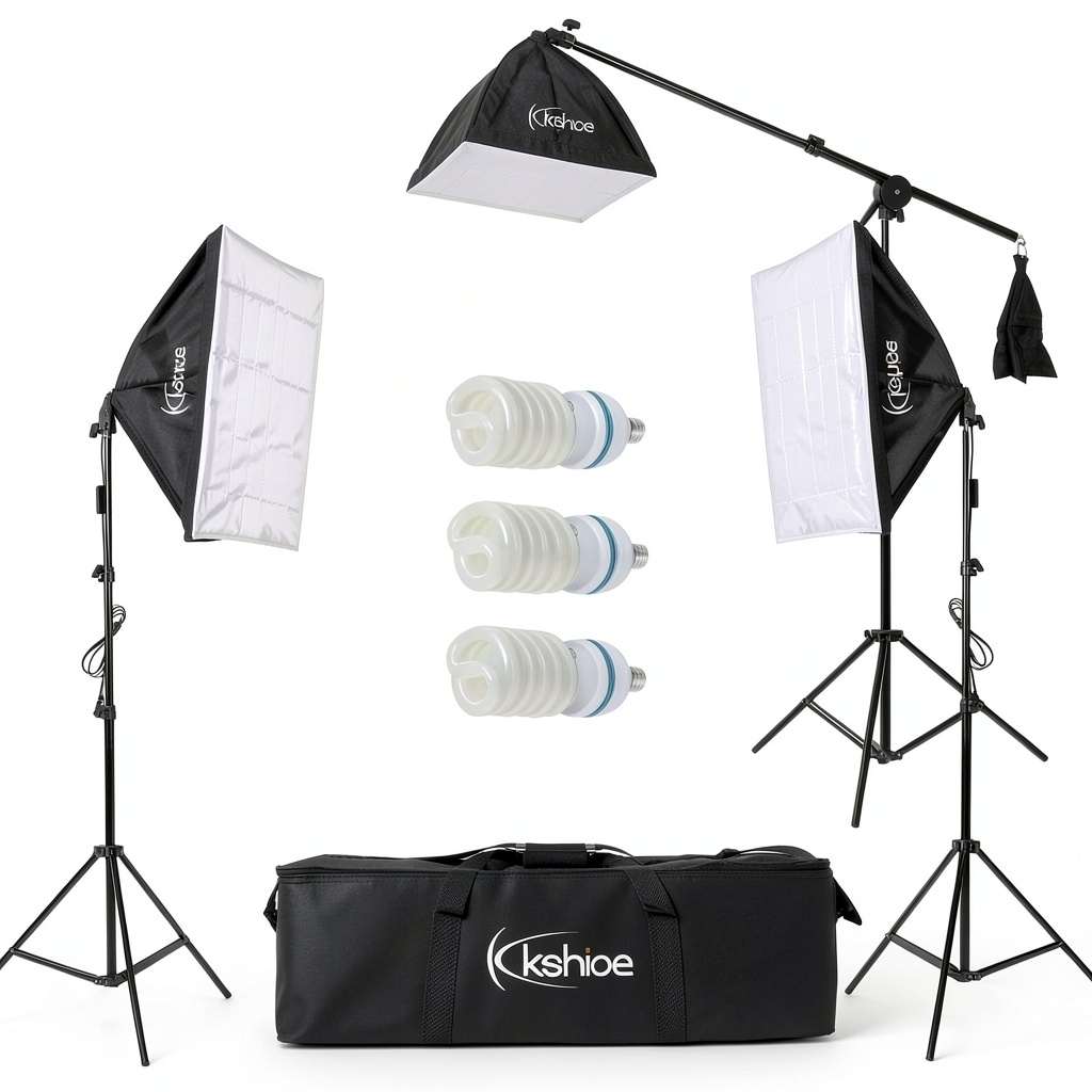 Pavo LED photography light bulbs illuminating a studio setup
