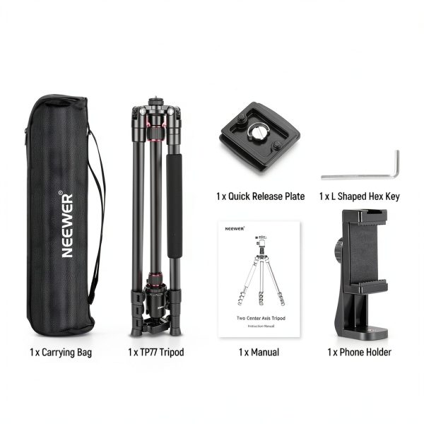 Neewer Camera Tripod Monopod Aluminum Ball Head Phone Holder-8