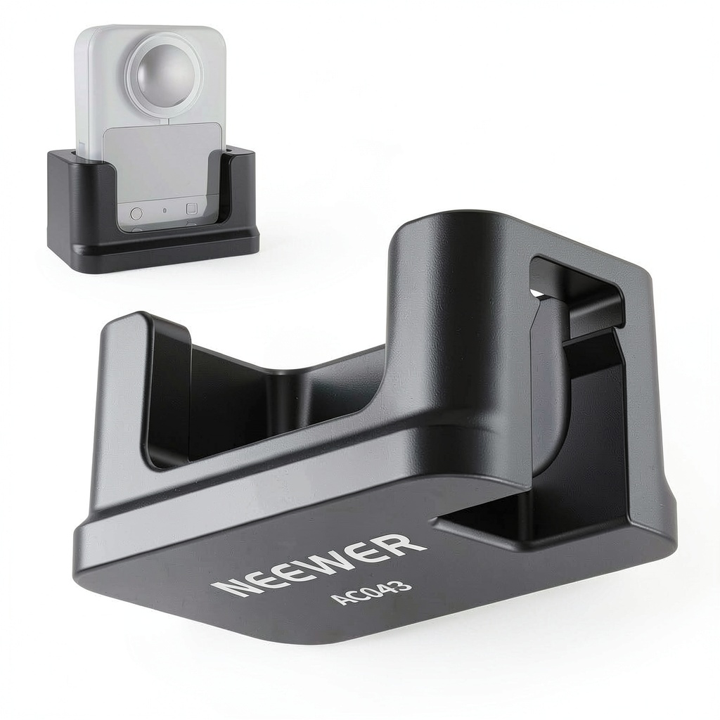 Neewer Silicone Base holding DJI Osmo 360 on a desk