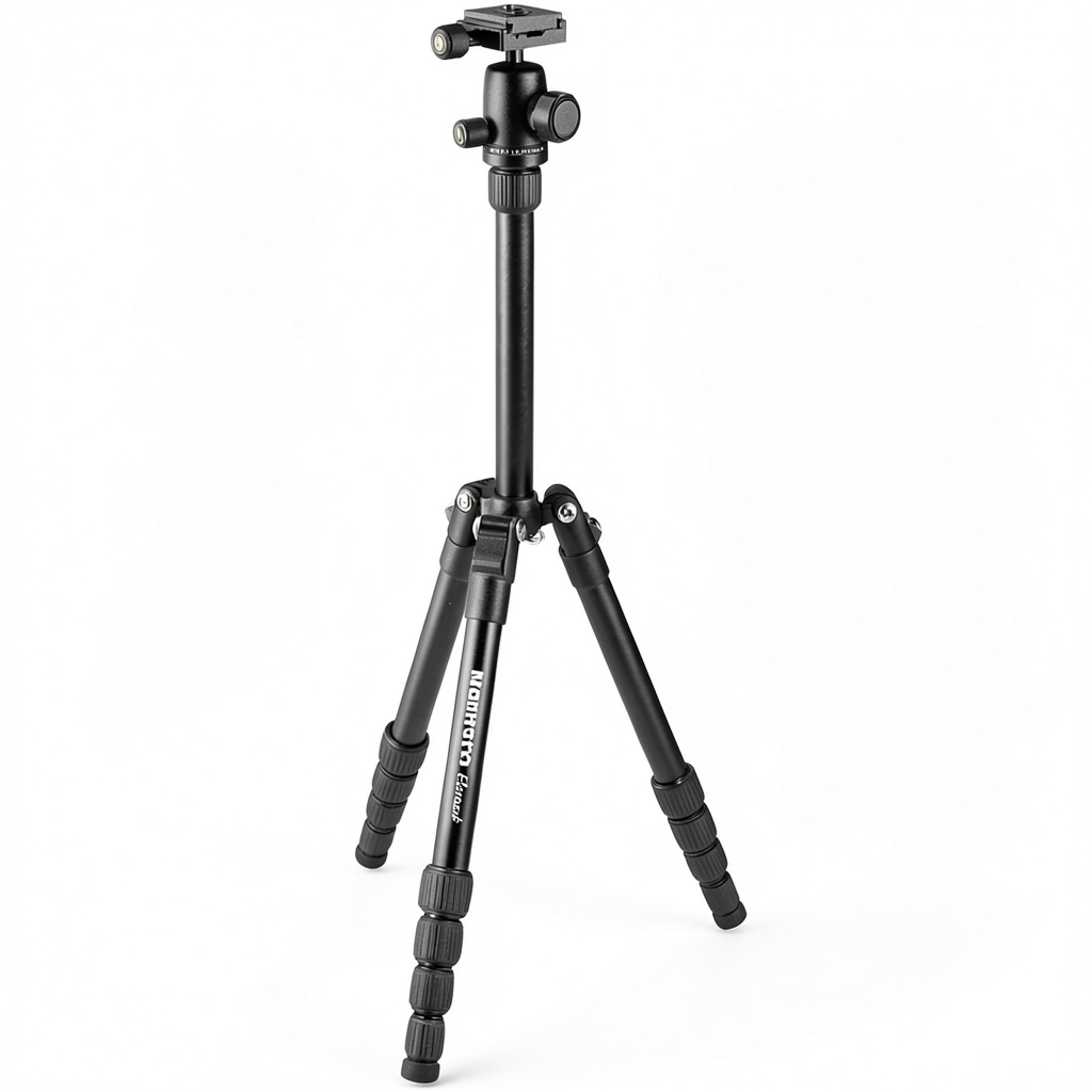 Manfrotto Element tripod extended in a scenic outdoor setting