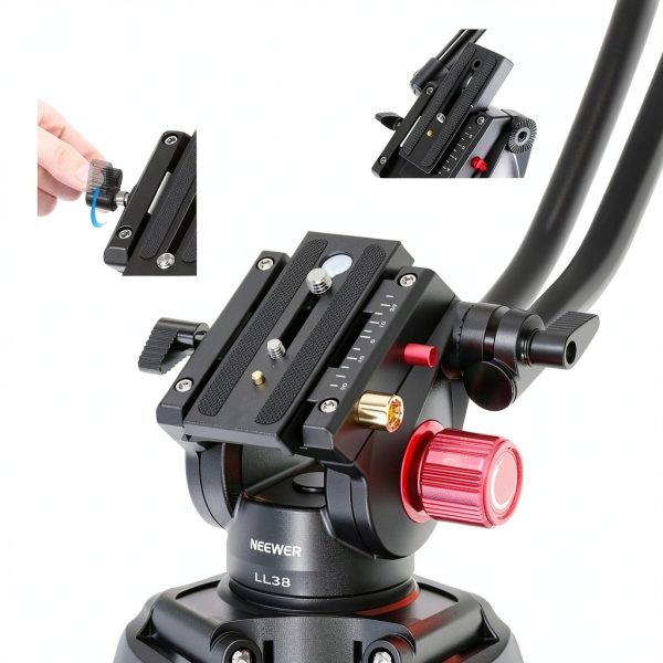Neewer 79 Inch Fluid Head Tripod Aluminum DSLR Camera Stand-4
