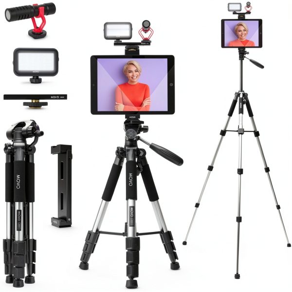 Movo Tablet Vlogging Kit Full Size Tripod Pro Audio-0