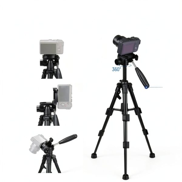 Neewer Basic Mini Desk Tripod 3 Way Pan Tilt Head Remote-1