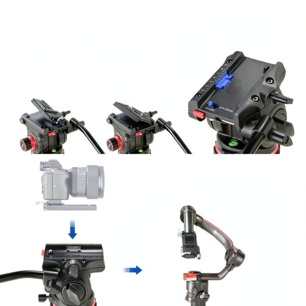Neewer Heavy Duty Fluid Head Tripod Pro Damping Camera-3